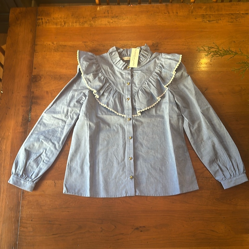Chambray Ruffle Shirt, Janie and Jack NWT